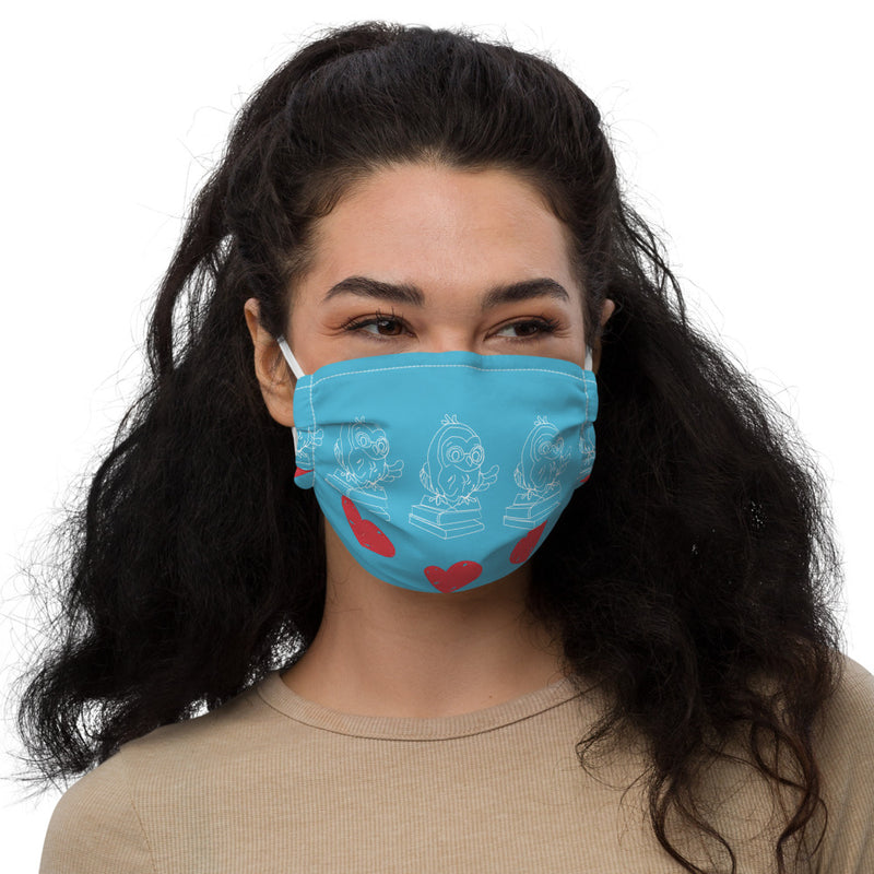 Máscara facial premium de Barred Owl Press en azul